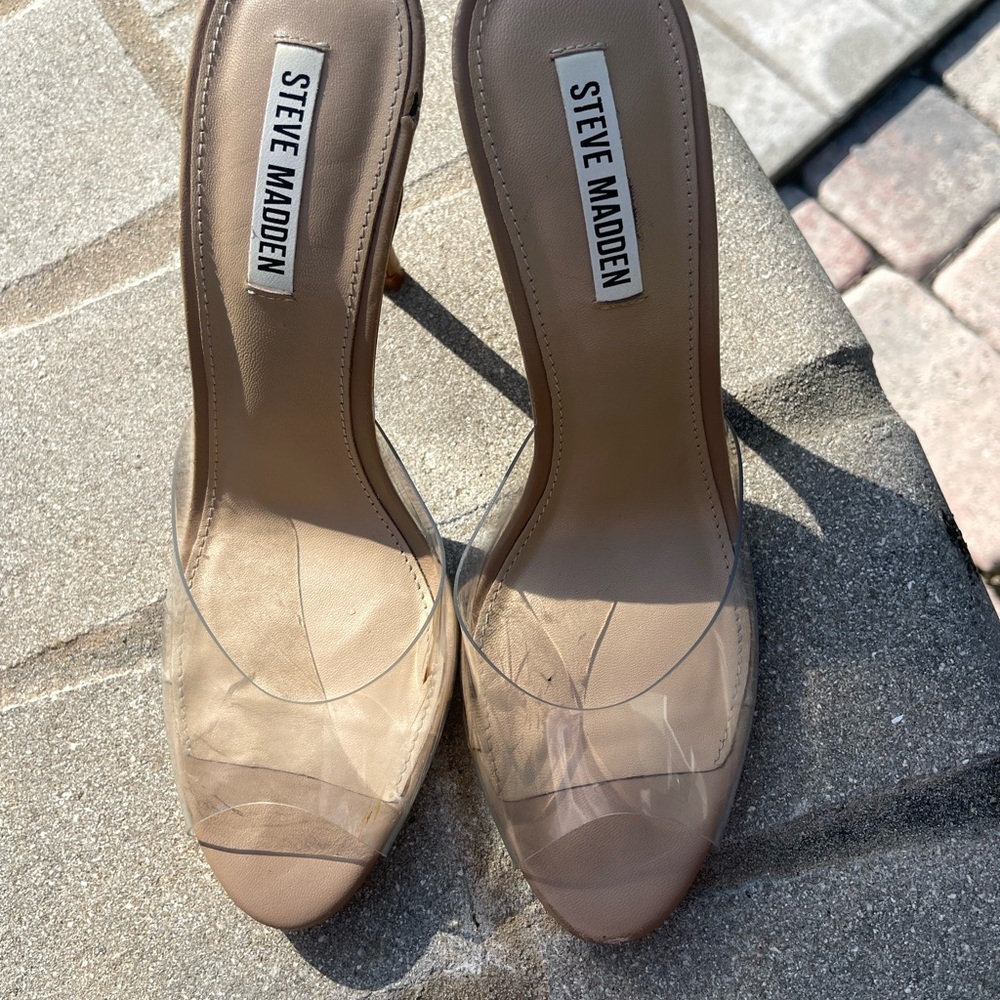 Steve Madden Women's Clear and Tan Heels